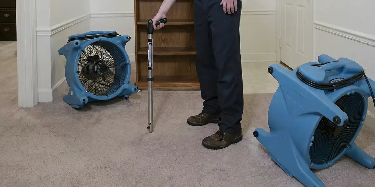 emergency water removal equipment deployed to dry a flooded residential interior in Aurora, CO